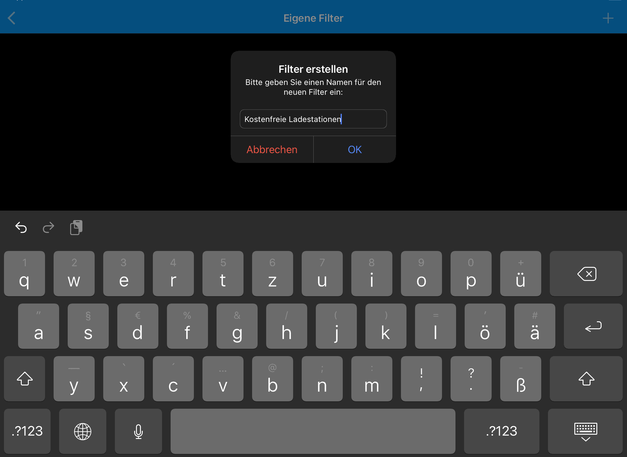 AirElectric (iOS) Filter benennen